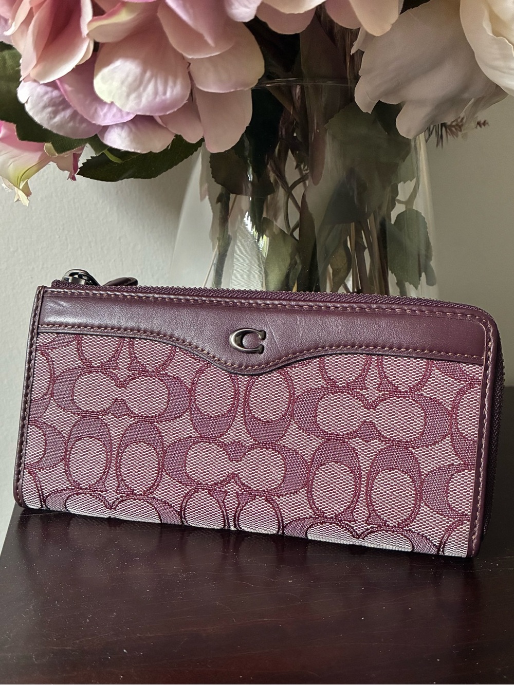 Coach L Zip Wallet In Signature Jacquard and Leather, Like New, 34790 - Picture 16 of 16